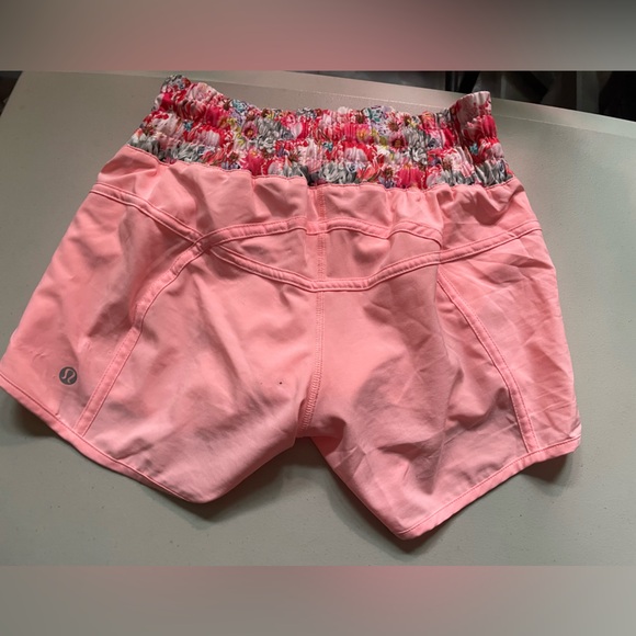 Lululemon Athletica Pink Athletic Shorts with Floral Waistband - Picture 7 of 7
